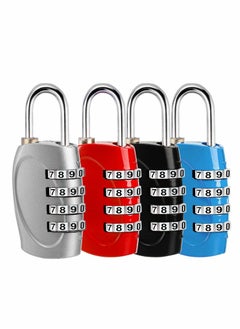 Lock 4 Digit Padlock for School Gym Locker, Sports Locker, Fence, Toolbox, Gate, Case, Hasp Storage (4Pack)