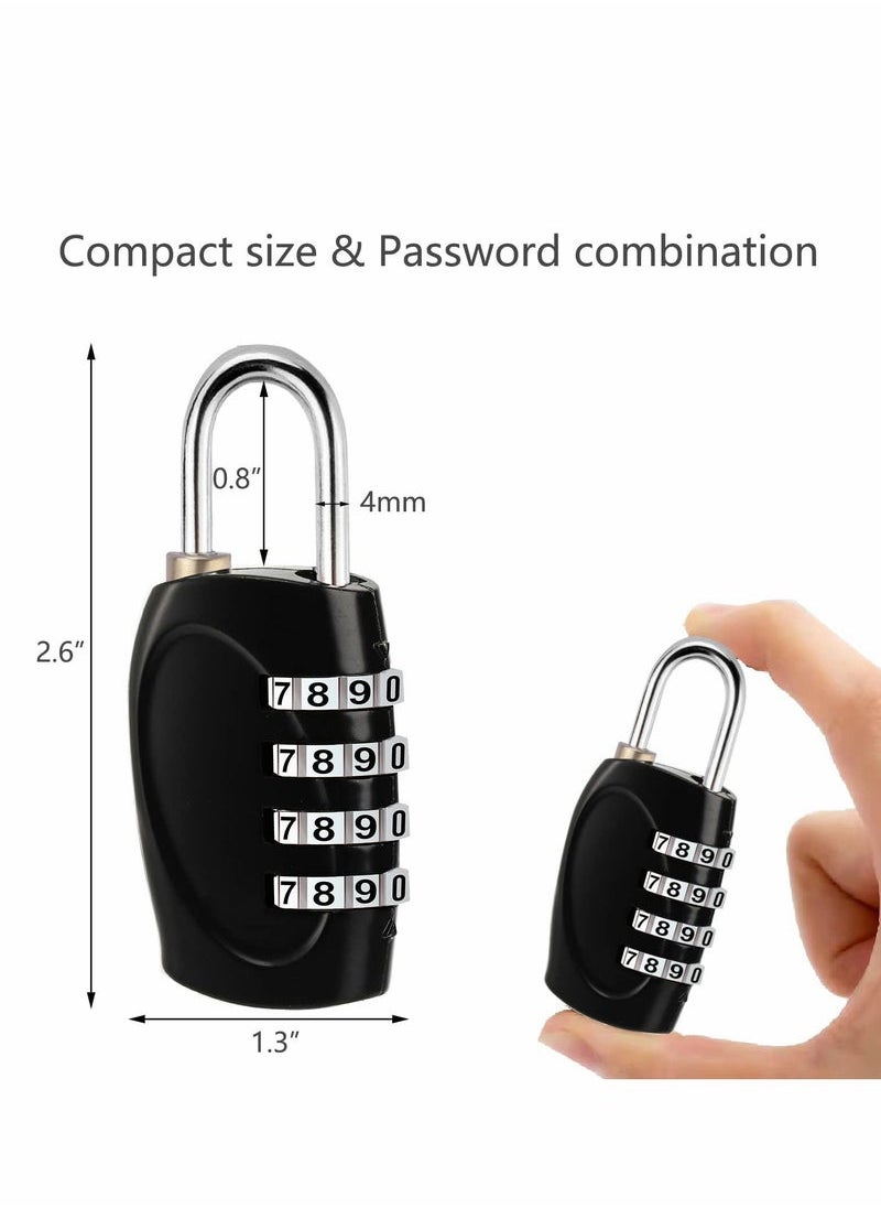 Generic - Lock 4 Digit Padlock for School Gym Locker, Sports Locker, Fence, Toolbox, Gate, Case, Hasp Storage (4Pack) - Image 1