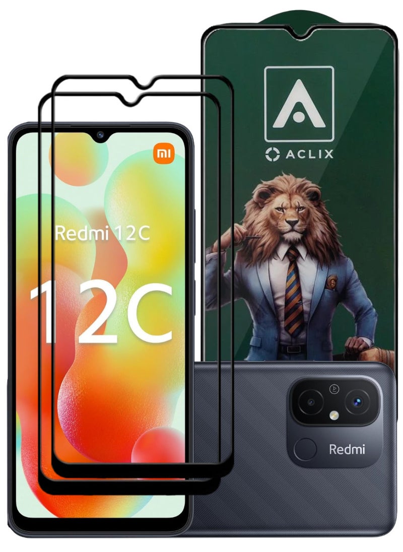 أكاليكس قطعتين، حماية شاشة،  لهاتف شاومي ريدمي 12C، جودة ممتازة. - Image 1