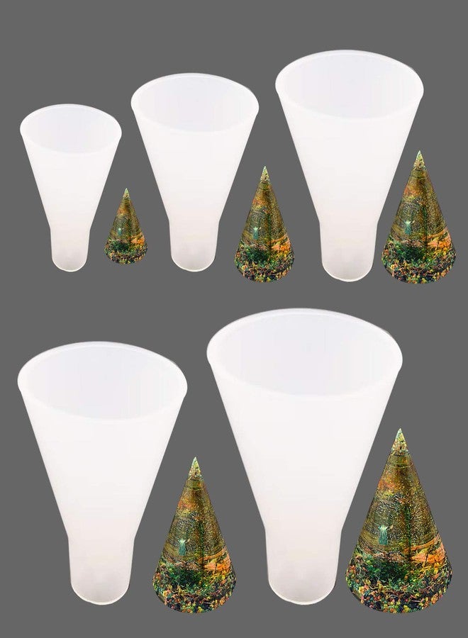 Markeny 5Pcs Cone Resin Casting Resin Silicone Molds for DIY Crystal Glass Hang Decorations - Image 1
