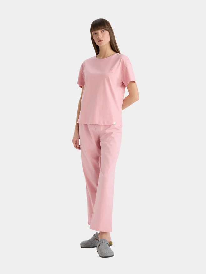 DeFacto DeFacto Solid Short Sleeve Regular Fit T-Shirt and Pyjama Set