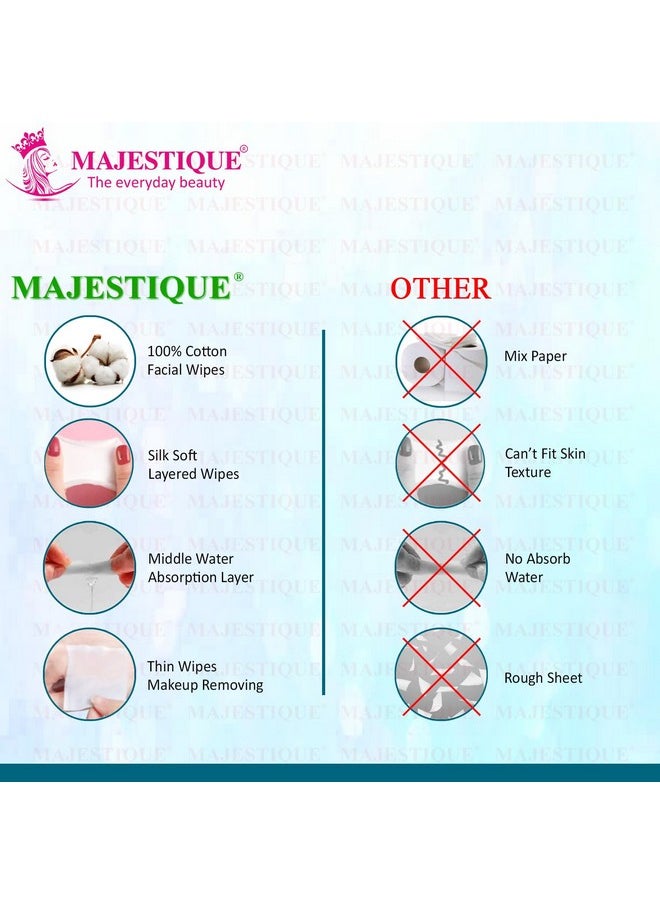 MAJESTIQUE Cotton Face Pads, Makeup Removing Cotton Wipes With Soft Touch For Eye, Face Cleansing Tissues, Pure Cotton Pad, Multifunctional, Cotton Pads For Face Toner 460 Count / 1 Box  - Image 4