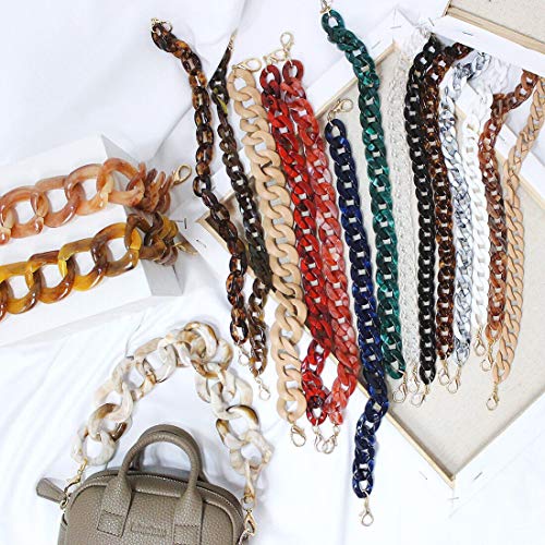 AUMEY DIY Resin Bag Strap Plastic Ladies Bag Chain Shoulder Cross Body Bag Handbag Purse Replacement Chain Strap Set with Buckles (SZL04-Beige) - Image 5