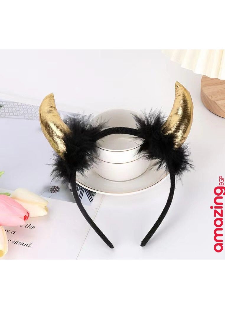 amazing.EGP Hair Hoop Cosplay Costume Clothes Horn Hair Hoop for Halloween  - Image 3