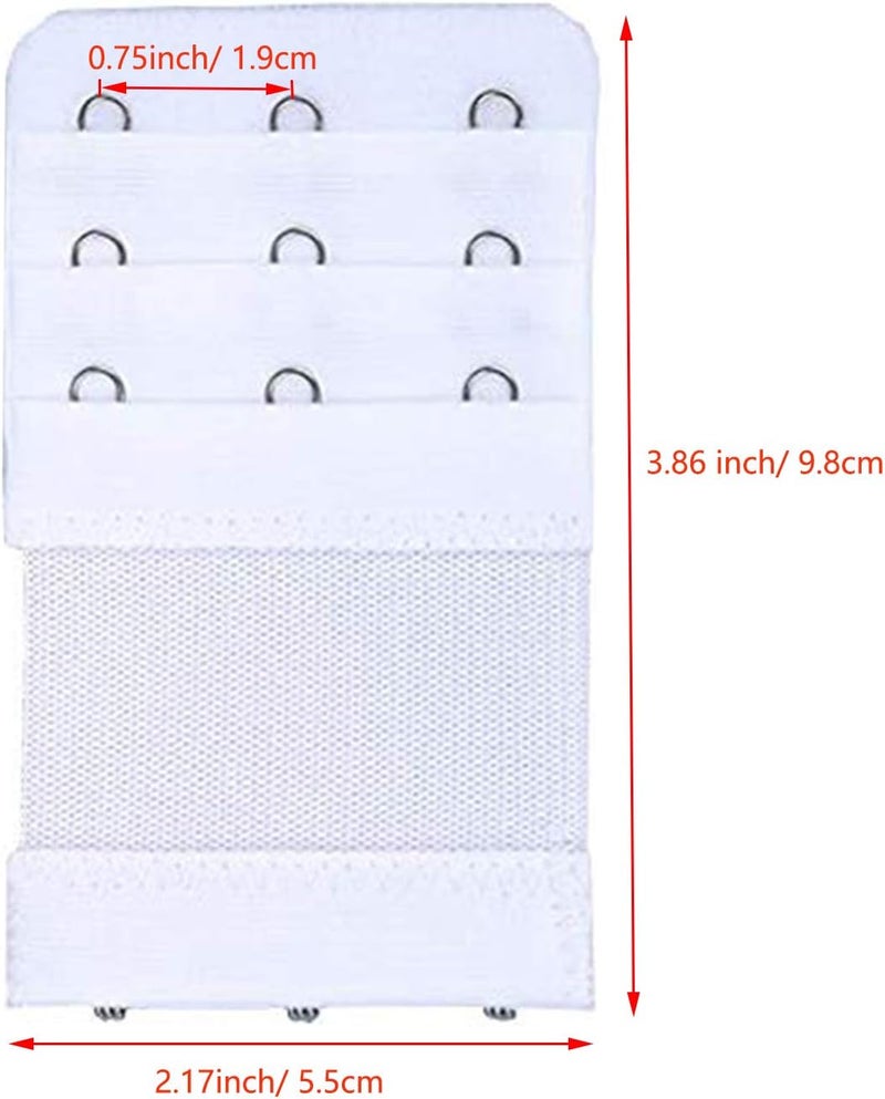 KTOBTEL Bra Extender 3 Hooks 3 Rows Elastic Bra Band Hook Strap Extensions for Women, Pack of 4 - Image 3