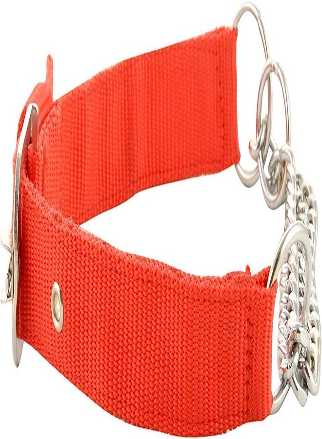 MS Petcare Dog Choke Pet Nylon Half Chain Collar Half Choker Stainless Steel Dogs Collars (1 INCH Medium to Large, RED) (Neck Size 20"-24") - Image 3