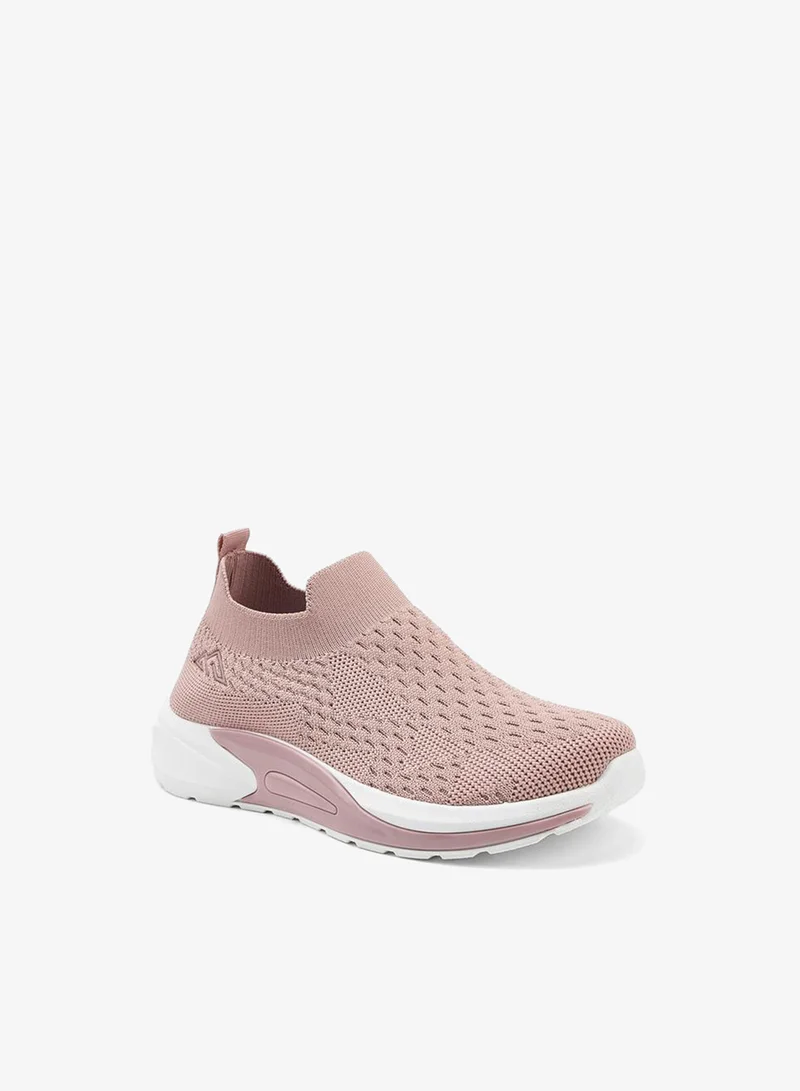 شو اكسبرس Textured Slip-On Sports Shoes With Pull Tab