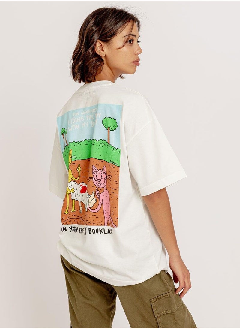 Hiding The Body Printed Oversized Tee