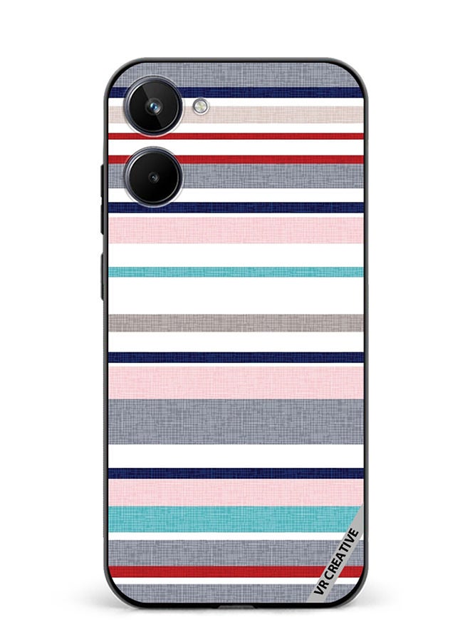 VR CREATIVE Protective Case Cover For Realme 10 Strips Design Multicolour - Image 1