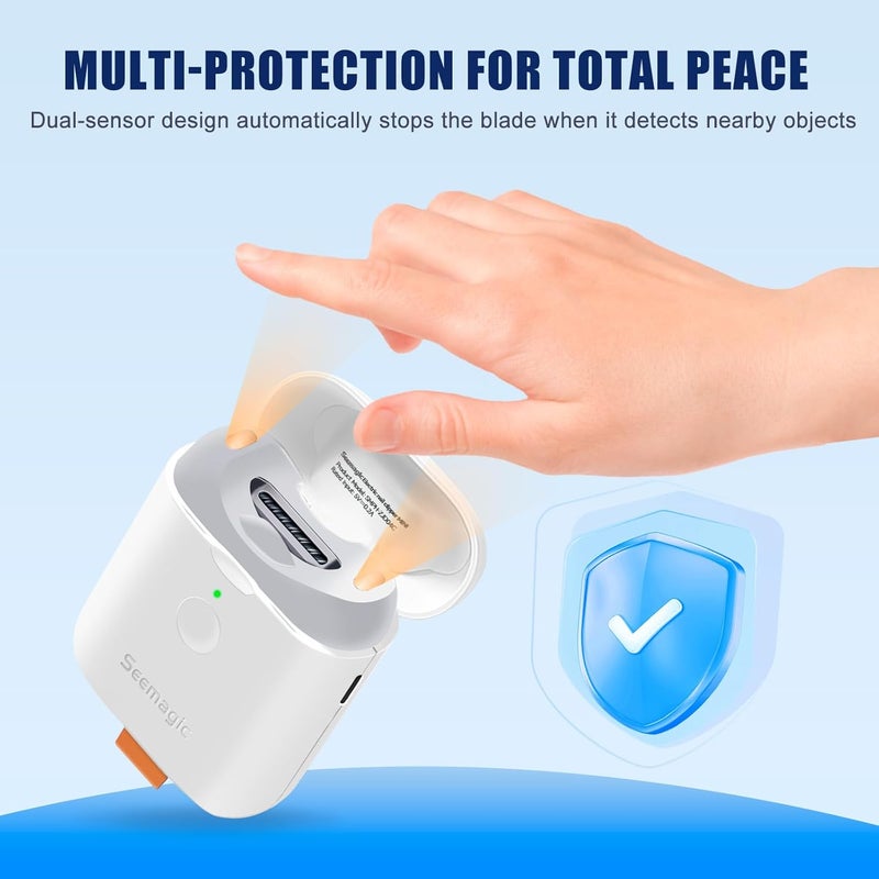 Seemagic Electric Nail Clipper for Baby Nail Trimmer Automatic Electric Nail Clippers with LED Light Mini Nail Clippers for Adults Seniors Babies Children White - Image 5