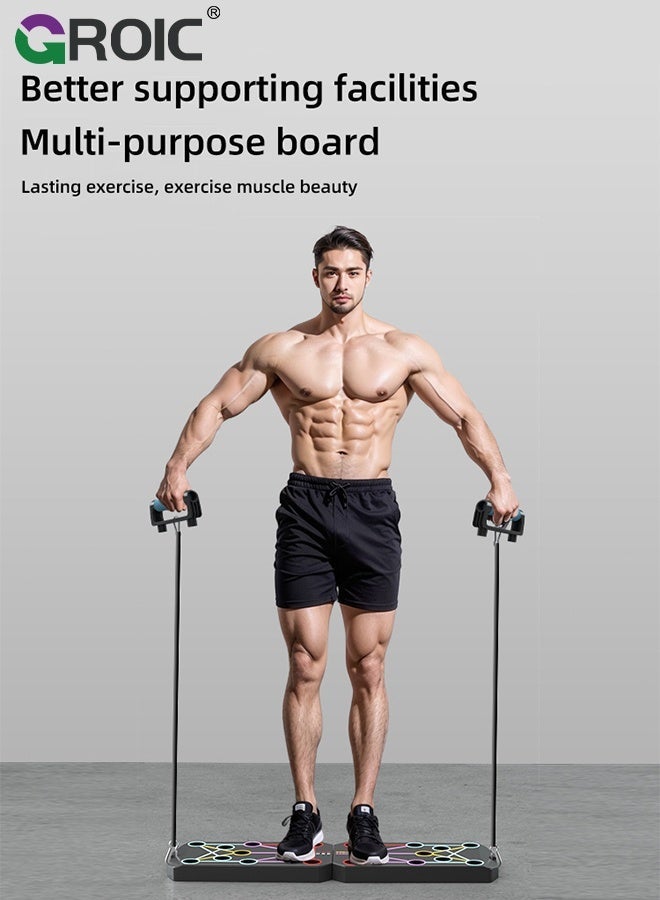 GROIC Push Up Board Home Workout Equipment Multi-Functional Pushup Stands System Fitness Floor Chest Muscle Exercise Professional Equipment Burn Fat - Image 2