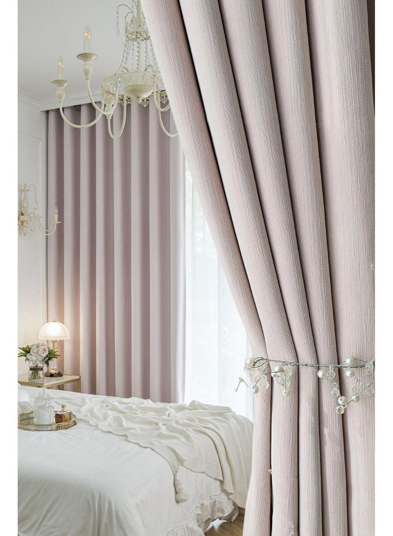 QBAID Chenille Blackout Curtain Panel with Grommet Top, Soft Textured Light Reducing Window Curtain for Bedroom Living Room, Multiple Size Options - Image 1