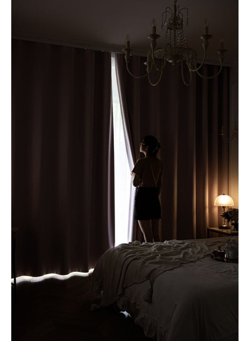 QBAID Chenille Blackout Curtain Panel with Grommet Top, Soft Textured Light Reducing Window Curtain for Bedroom Living Room, Multiple Size Options - Image 3