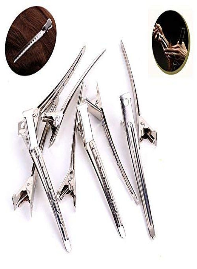 Semilyn Hair Clips Pins Semilyn 10 Pack 3.5 inch DIY Hair Clips Stainless Steel Hair Pins Teeth Bows Hair Clips Hairdressing Salon Hair Grip DIY Accessories Hairpins for Women, Girls and Hairdresser (Silver) - Image 4