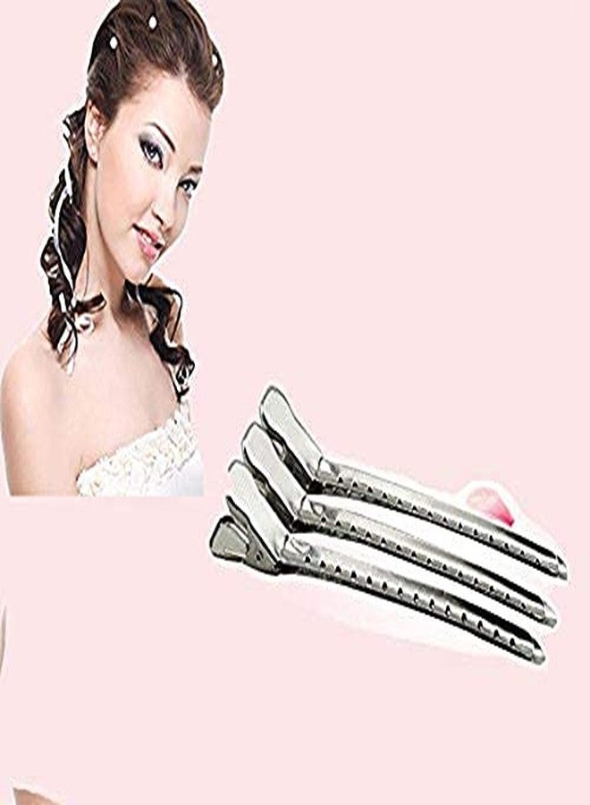 Semilyn Hair Clips Pins Semilyn 10 Pack 3.5 inch DIY Hair Clips Stainless Steel Hair Pins Teeth Bows Hair Clips Hairdressing Salon Hair Grip DIY Accessories Hairpins for Women, Girls and Hairdresser (Silver) - Image 3