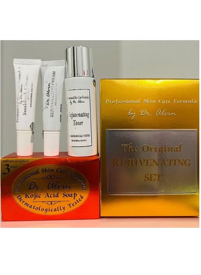 دي آر. ألفين مجموعة تجديد البشرة 4 في 1 من دكتور الفين (تركيبة احترافية للبشرة) (مجموعة كومبو) - Image 1
