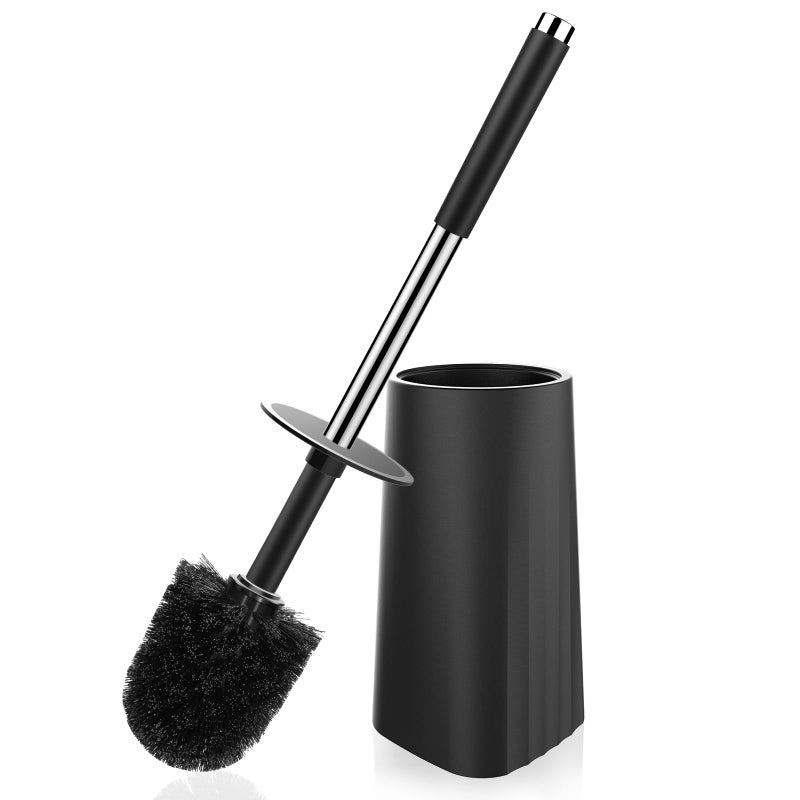 SetSail Toilet Brush Compact Size Toilet Bowl Brush and Holder Toilet Brushes for Bathroom with 304 Stainless Steel Handle Toilet Cleaner Brush with Durable Scrubbing Bristles SplashProof