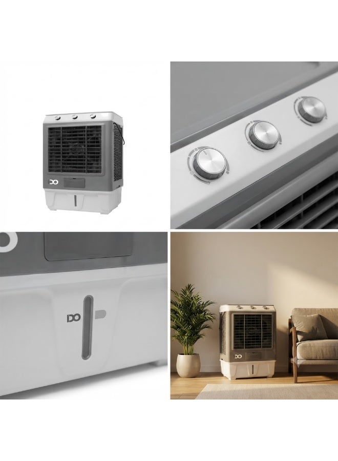 ido Evaporative Air Cooler 80L, 170W, 3 Speeds, Anti-Bacterial Honeycomb Filters - White & Gray - Model AC80L-GWH - Image 2