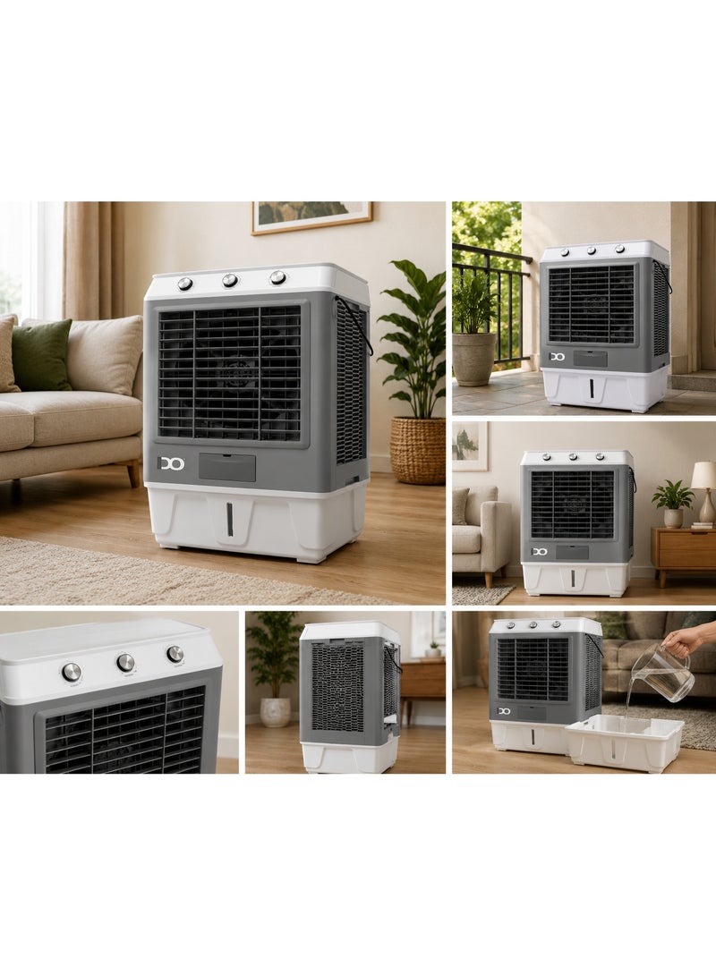 ido Evaporative Air Cooler 80L, 170W, 3 Speeds, Anti-Bacterial Honeycomb Filters - White & Gray - Model AC80L-GWH - Image 3