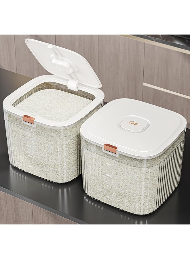 Green Tiger Rice Storage Container, Airtight Food Storage Container with Lid, Large Food Container, Dry Food Storage, Pet Food Dispenser, Kitchen Storage Containers for Rice Grains Cereal Flour Soybean (10kg) - Image 1