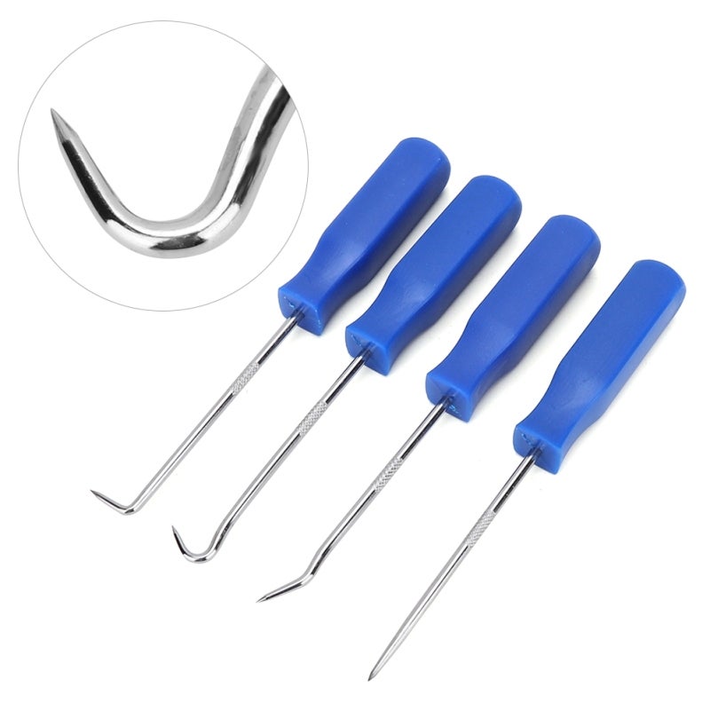 أداة إزالة سدادات الزيت - طقم خطافات متينة من الفولاذ عالي الجودة معالج حرارياً - مقبض بتصميم مريح - طقم من 4 قطع لميكانيكيي السيارات - Image 5