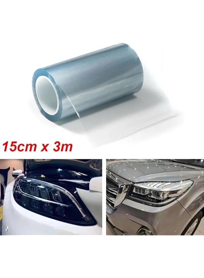 3 اكس ار لفة فيلم حماية المصابيح الأمامية لسيارة واحدة - لون شفاف (عبوة من قطعتين) - Image 4