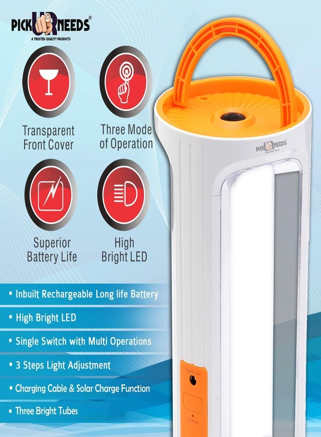 Pick Ur Needs Rechargeable 90W Home Emergency Light 3 Side Tube Floor Lantern Lamp + Solar Panel(3W+9V) - Image 5