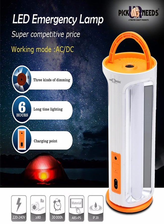 Pick Ur Needs Rechargeable 90W Home Emergency Light 3 Side Tube Floor Lantern Lamp + Solar Panel(3W+9V) - Image 2