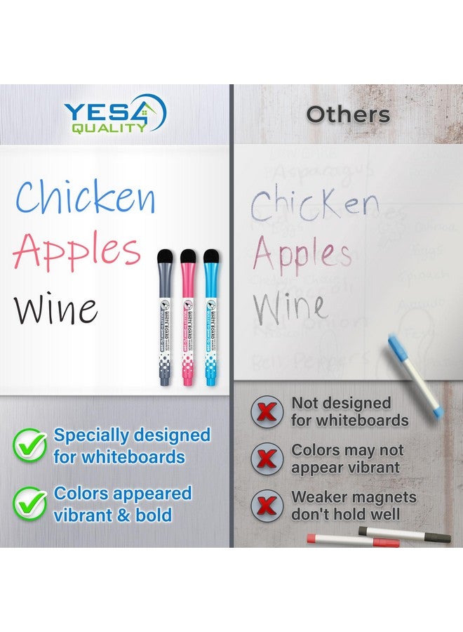 YES4QUALITY Magnetic Dry Erase White Board Sheet For Fridge 17X11 In With Stain Resistant Technology Includes 3 Markers And Big Eraser With Magnets Small Refrigerator Whiteboard Planner & Organizer - Image 4
