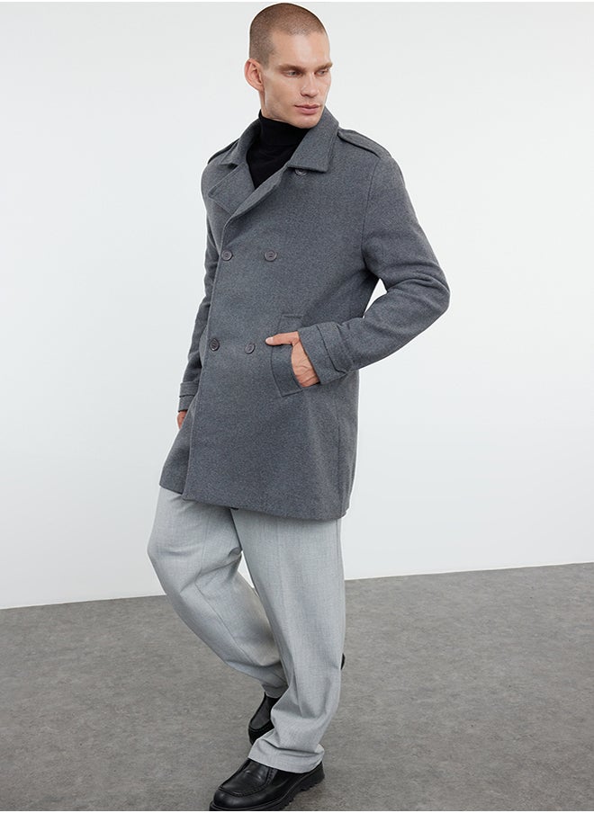 trendyol - Anthracite Men's Regular Fit Winter Wool Blend Cashew Coat - Image 1