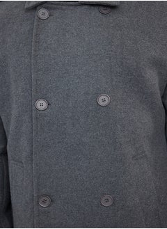 trendyol Anthracite Men's Regular Fit Winter Wool Blend Cashew Coat  - Image 4