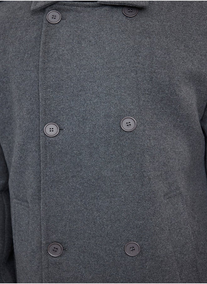 trendyol - Anthracite Men's Regular Fit Winter Wool Blend Cashew Coat - Image 1