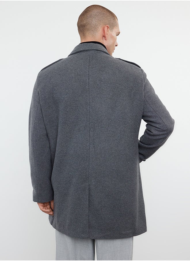 trendyol - Anthracite Men's Regular Fit Winter Wool Blend Cashew Coat - Image 1