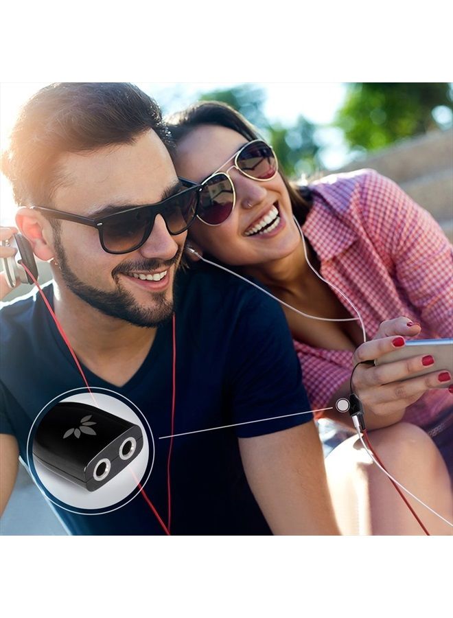 Avantree TR302 Two Way 3.5mm Dual Headphone Jack Splitter, AUX Stereo Earphone Earbuds Y Audio Split Adapter Cable, Compatible with iPhone, Samsung Phones and Tablets - Black - Image 4