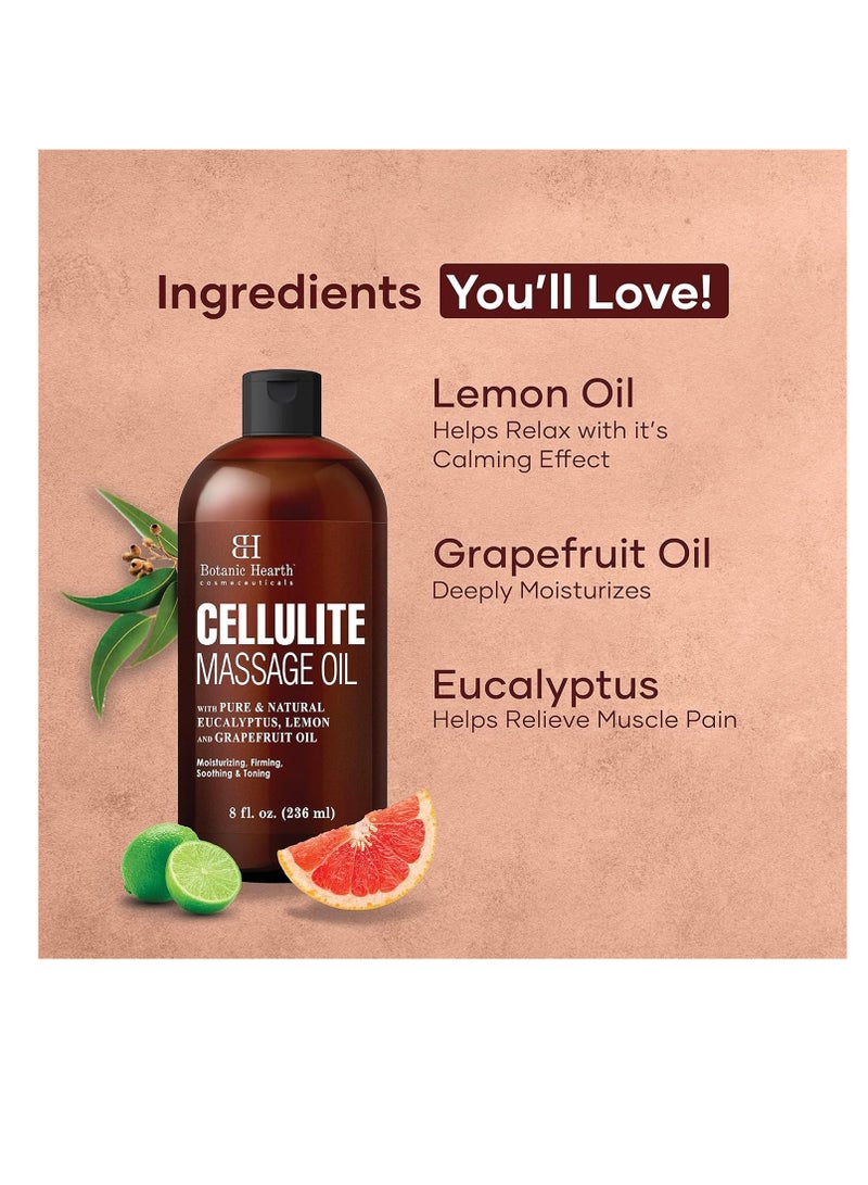 Botanic Hearth Cellulite Massage Oil - Cellulite Oil for Thighs - Unique Blend of Massage Essential Oils - Improves Skin Tone, Skin Firmness & Tightness - 8 fl oz - Image 2