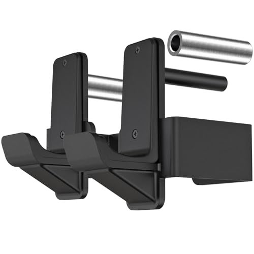 Kipika J-Hooks for 3" x 3" Power Rack - 5/8" or 1" Hole - Reinforced Steel with Rubber Pads - Heavy Duty Squat Rack Accessories - 2Pcs - Image 1