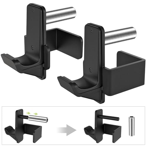 Kipika J-Hooks for 3" x 3" Power Rack - 5/8" or 1" Hole - Reinforced Steel with Rubber Pads - Heavy Duty Squat Rack Accessories - 2Pcs - Image 2