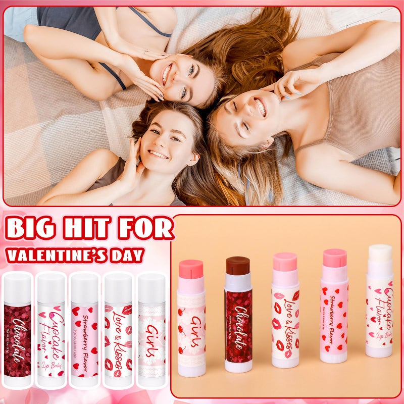 Swiffen 50 Pack Valentine's Lip Balms Gifts Bulk for Women Galentine's Day Party Supplies Basket Stuffers Heart Moisturizing Lip Balm Gifts for Her Teachers Staff Coworkers (Pink) - Image 2