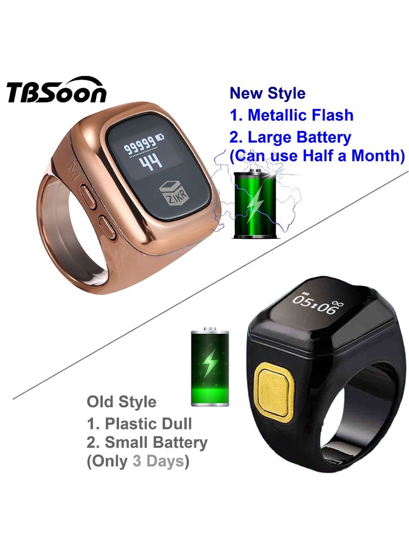 Luxury Prayer Smart Ring, Lucky Ring, Smart Tasbih Beads Ring, Watch Ring, with Prayer Counters, Long Battery, OLED Display, Fashionable, Cool, Perfect for Daily Wear and Gift Giving, Man and Women Samrt Ring, TBSoon iQIBLA Zikr Ring  - Image 4