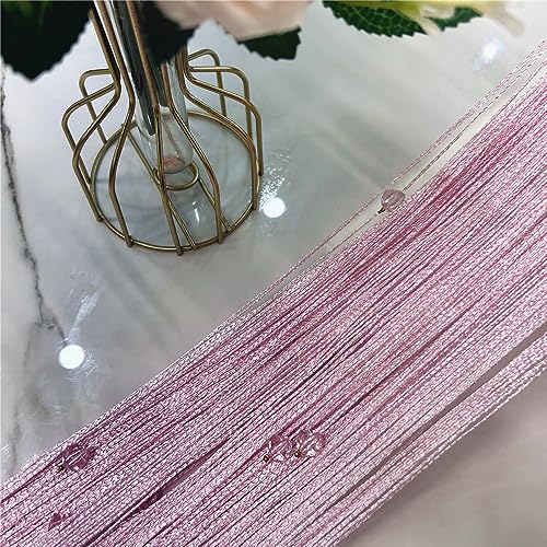 Eve Split Decorative Door String Curtain Wall Panel Fringe Window Room Divider Blind for Wedding Coffee House Restaurant Parts Crystal Tassel Screen Home Decoration (pink002) - Image 5