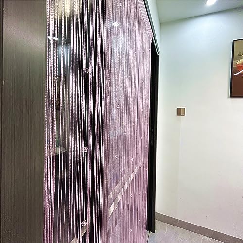 Eve Split Decorative Door String Curtain Wall Panel Fringe Window Room Divider Blind for Wedding Coffee House Restaurant Parts Crystal Tassel Screen Home Decoration (pink002) - Image 3