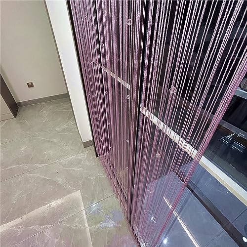 Eve Split Decorative Door String Curtain Wall Panel Fringe Window Room Divider Blind for Wedding Coffee House Restaurant Parts Crystal Tassel Screen Home Decoration (pink002) - Image 4