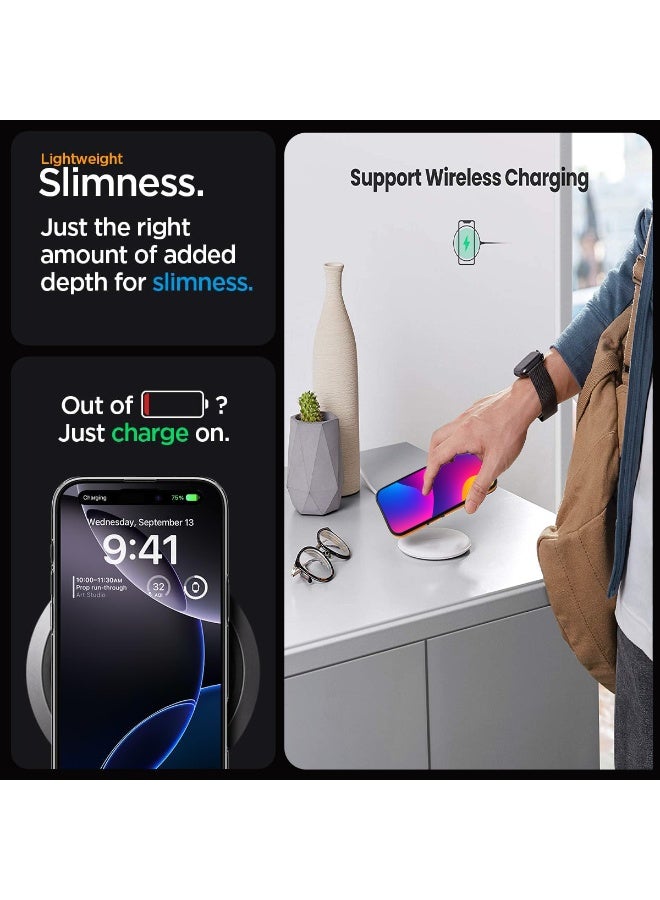 زاديوس جراب هاتف متوافق مع ايفون 14 - مقاوم للصدمات باللون الأسود غير اللامع مع لمسات برتقالية متوافق مع الشواحن اللاسلكية - Image 2