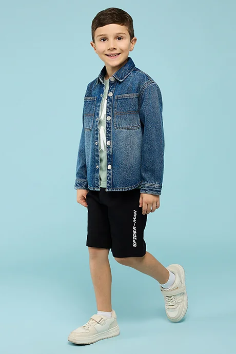 أر أند بي Spider-Man Print Shorts with Drawstring Waist
