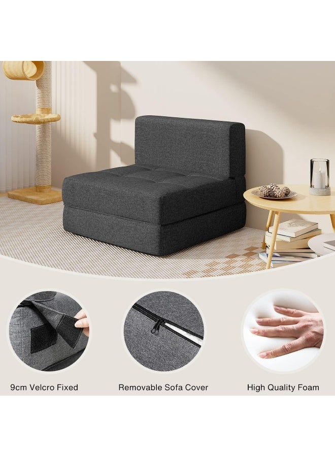 Zayn comforts Sleeper Sofa Bed Memory Foam Futon Convertible Chair Bed Modern Fabric Perfect for Living Room Apartment or Loft (Dark Grey(Medium)) - Image 4