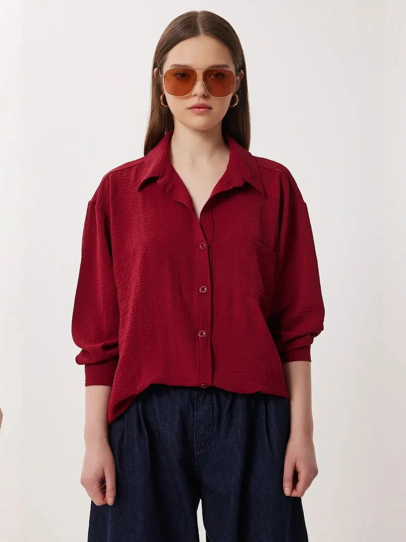 Happiness İstanbul ISTANBUL Oversized Button-Up Shirt with Pocket
