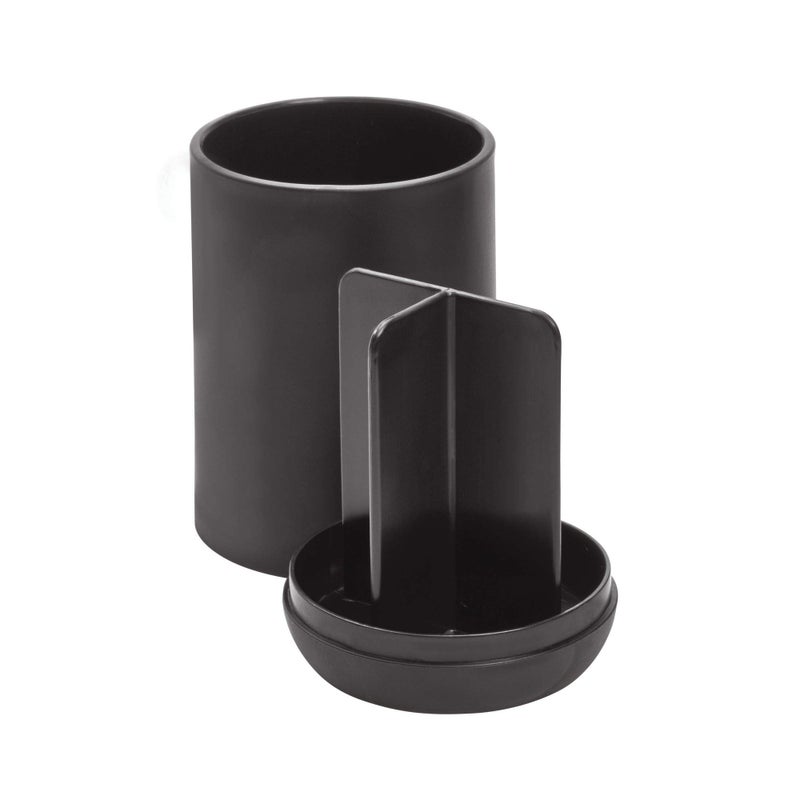 InterDesign iDesign Toothbrush Holder for Normal Toothbrushes, Spin Brushes, and Toothpaste, The Cade Collection - 3" x 3" x 4. 5", Matte Black - Image 4