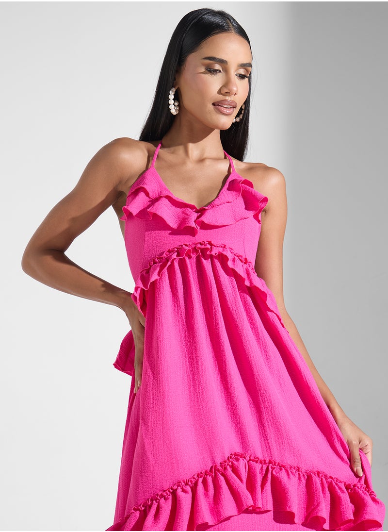 Ginger Strappy Ruffle Detail Maxi Dress  - Image 3