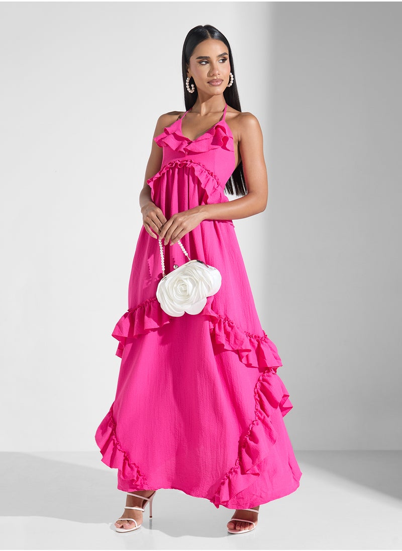 Ginger Strappy Ruffle Detail Maxi Dress  - Image 5