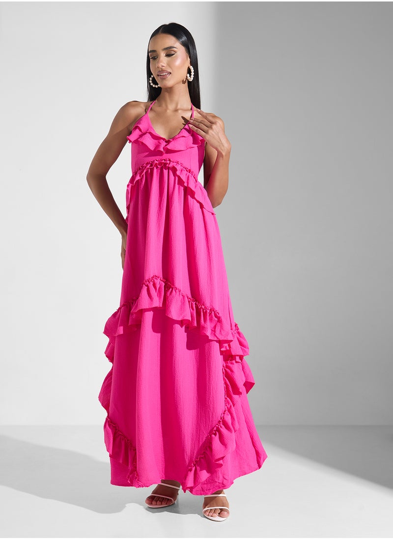 Ginger Strappy Ruffle Detail Maxi Dress  - Image 1